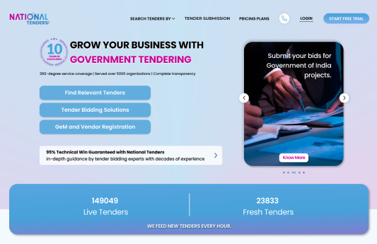 National Tenders- UI/UX Design and development services